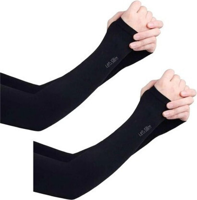 Adnate Nylon, Polyester Arm Sleeve For Men & Women With Tattoo(Free, Black)