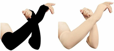 EXITANCE Cotton, Nylon Arm Sleeve For Men & Women(Free, Black, Beige)