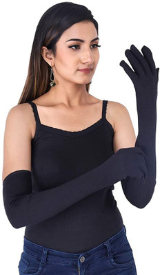 Safies Nylon Arm Sleeve For Boys & Girls(L, Black)