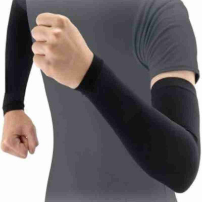 CutsieArt Nylon, Cotton Arm Sleeve For Boys & Girls(Free, Black)
