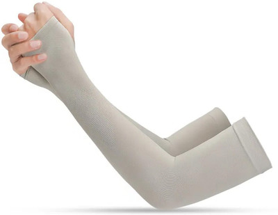 JusAwesm Nylon, Polyester Arm Sleeve For Boys & Girls With Tattoo(Free, Grey)