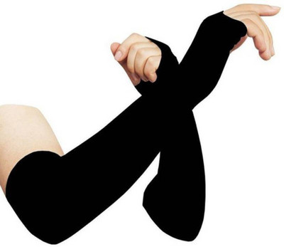 JusAwesm Nylon Arm Sleeve For Men & Women(XXL, Black)