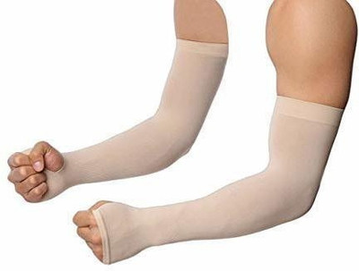 JusAwesm Cotton Arm Sleeve For Boys & Girls(Free, Beige)