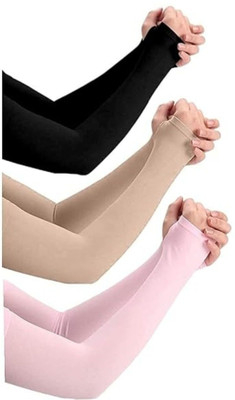 HOSVIN Cotton Arm Sleeve For Men & Women(Free, Black, Brown, Pink)