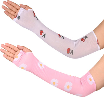 LOOM LEGACY Nylon Arm Sleeve For Men & Women(Free, Pink, White)