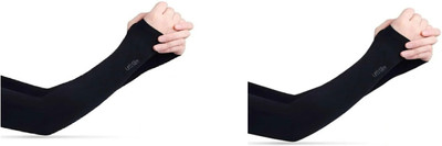 QinPin Nylon Arm Sleeve For Men & Women(Free, Black)