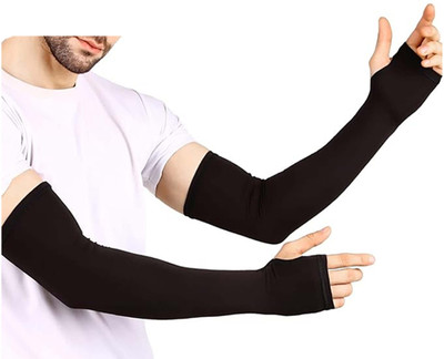 DOUMOF Cotton Arm Sleeve For Men & Women(Free, Black)
