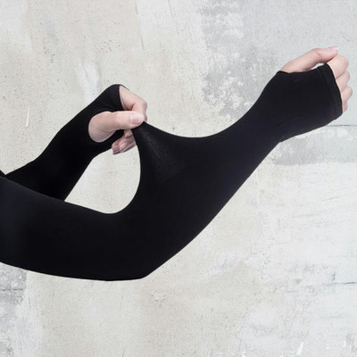 MODAROCK Polyester Arm Sleeve For Men & Women(Free, Black)