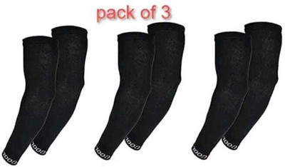 Sskumr Cotton Arm Sleeve For Boys & Girls(M, Black)