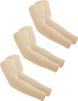 Trendmalls Nylon Arm Sleeve For Men & Women(Free, Beige)