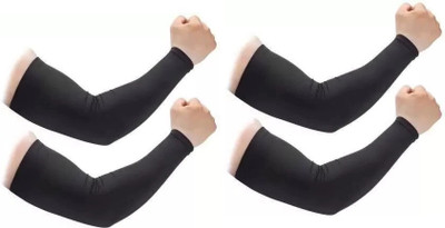 JusAwesm Cotton Arm Sleeve For Men & Women(Free, Black)
