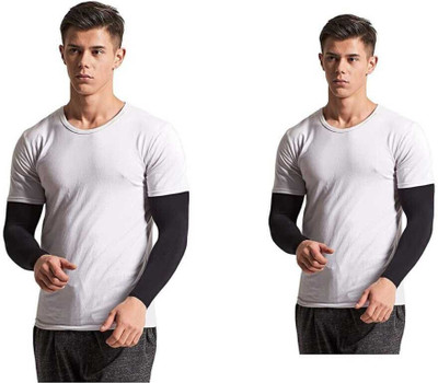 JusAwesm Polyester Arm Sleeve For Men & Women(Free, Black)