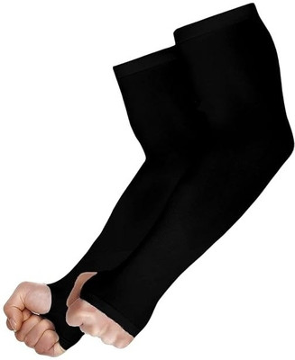 NKL Polyester Arm Sleeve For Men & Women(Free, Black)
