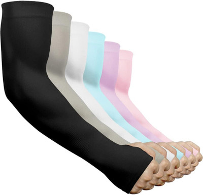 Okara Nylon Arm Sleeve For Men & Women(Free, Multicolor)