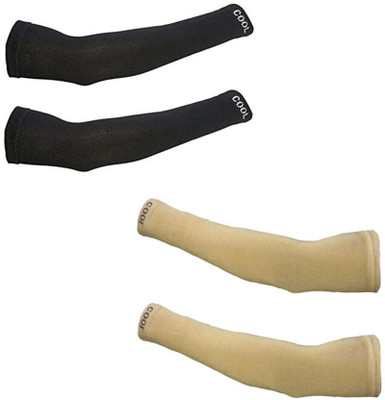 Geetika Enterprises Cotton Arm Sleeve For Men & Women(M, Black, Beige)