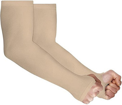 RBSOCK Cotton Arm Sleeve For Men & Women(Free, Beige)