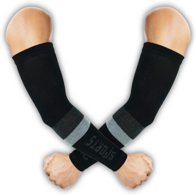 Liyana Collection Polyester Arm Sleeve For Men(Free, Black)