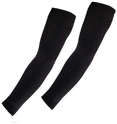 Avomaa Polyester Arm Sleeve For Men & Women(Free, Black)