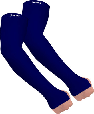 Jimmox Nylon Arm Sleeve For Men & Women(Free, Navy Blue)