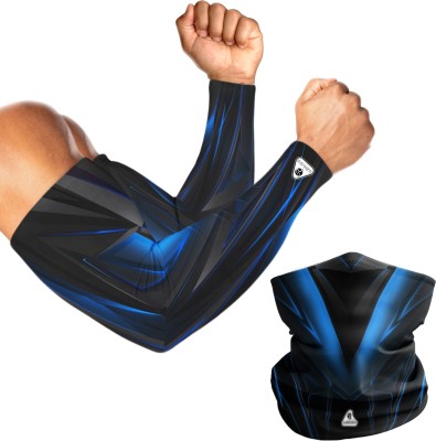 SUBHUSHA Polyester, Nylon Arm Sleeve For Men & Women(Free, Blue)