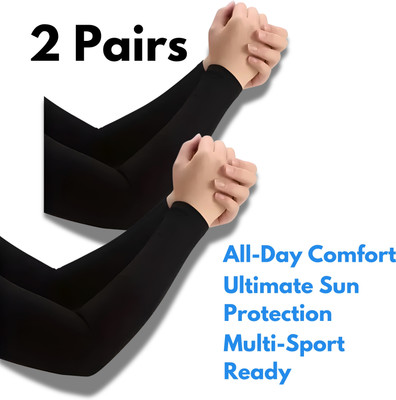 HINDSAFE Polyester Arm Sleeve For Men & Women(Free, Black)