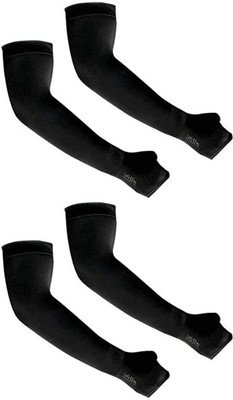 DAANVI Cotton Arm Sleeve For Men & Women(Free, Black)