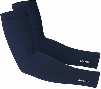 SKINZO Cotton Arm Sleeve For Men & Women(Free, Navy Blue)