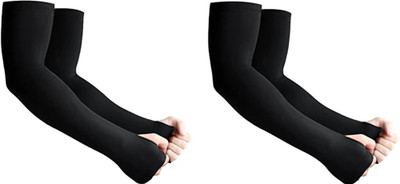PVA Polyester Arm Sleeve For Men & Women(Free, Black)
