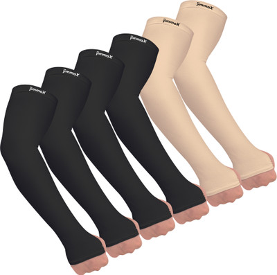 Jimmox Nylon Arm Sleeve For Men & Women(Free, Beige, Black)