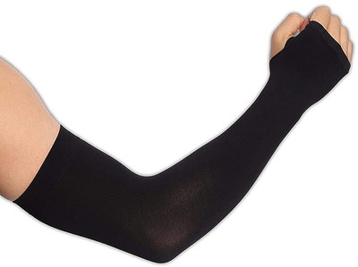HRBS Nylon Arm Sleeve For Men & Women(Free, Black)