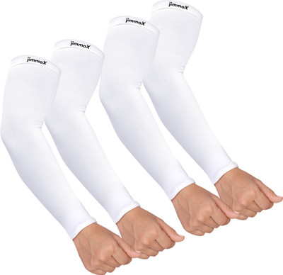 Jimmox Nylon Arm Sleeve For Men & Women(Free, White)