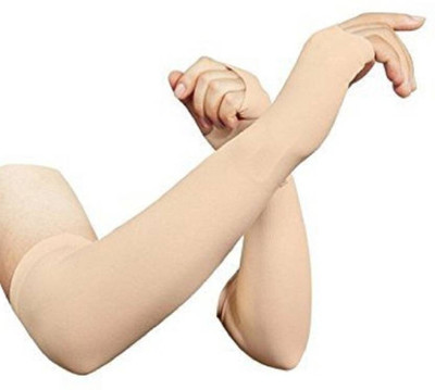 EXITANCE Silk Arm Sleeve For Boys & Girls(Free, Beige)