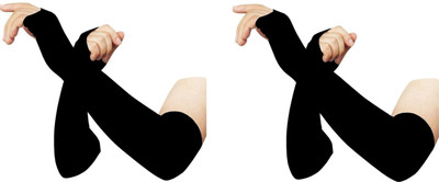 Manu Hut Cotton Arm Sleeve For Girls(Free, Black)