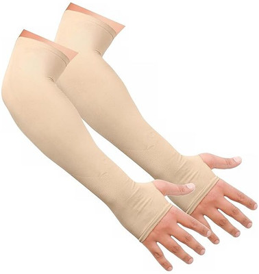 Raxon Innovation Cotton, Nylon Arm Sleeve For Men & Women(Free, Beige)