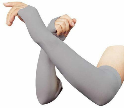 MSR STORE Cotton, Nylon Arm Sleeve For Men & Women(Free, Grey)