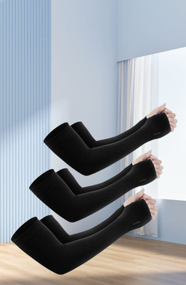 TrueArch Cotton Arm Sleeve For Men & Women(Free, Black)