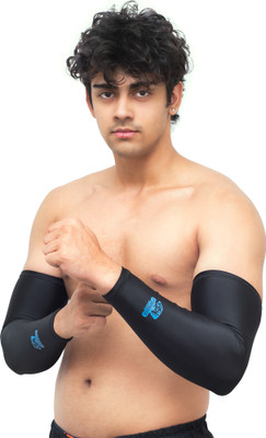 Fufazzz sports Polyester Arm Sleeve For Men & Women With Tattoo(Free, Black)