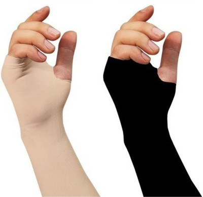 BBG Nylon, Cotton Arm Sleeve For Men & Women(Free, Black, Beige)