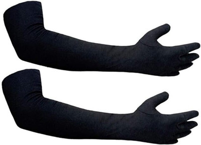 PANCHOLI UNIQUE Nylon Arm Sleeve For Men & Women(Free, Black)