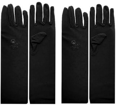 Anjum Evaluation Cotton Arm Sleeve For Women(Free, Black)