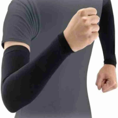 JusAwesm Nylon, Cotton Arm Sleeve For Boys & Girls(Free, Black)