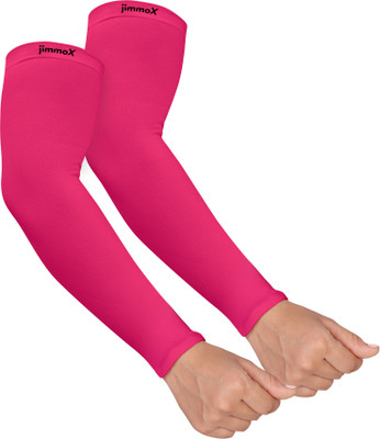 Jimmox Nylon Arm Sleeve For Men & Women(Free, Pink)