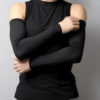 HINDSAFE Polyester Arm Sleeve For Men & Women(Free, Black)