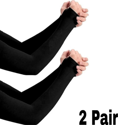 AUTOSITE Nylon Arm Sleeve For Men & Women(Free, Black)