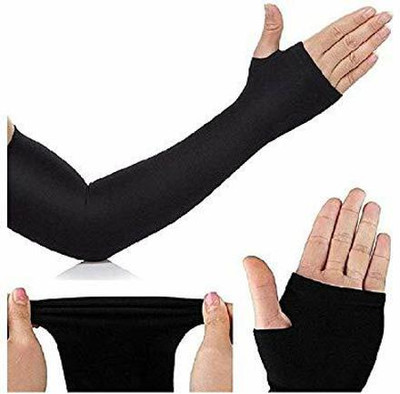 KMSRV Cotton Arm Sleeve For Boys & Girls(XL, Black)