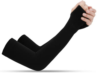 Adnate Nylon, Polyester Arm Sleeve For Boys & Girls With Tattoo(Free, Black)