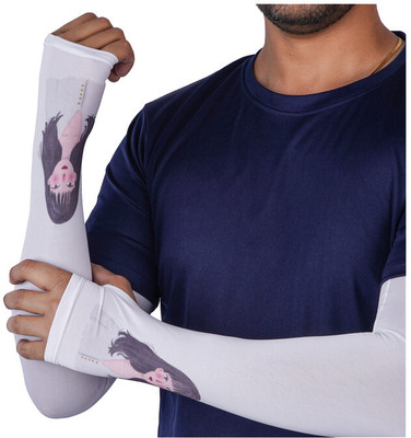 MIKONIKO Polyester Arm Sleeve For Men & Women(Free, White)