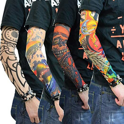 RidingX Nylon Arm Sleeve For Men & Women With Tattoo(Free, Multicolor)