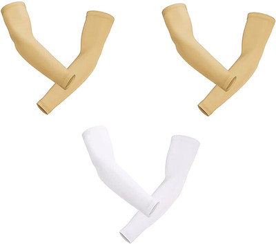 Bizarro.in Nylon, Polyester Arm Sleeve For Men & Women With Tattoo(Free, Beige, White)