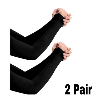 AUTOSITE Nylon Arm Sleeve For Men & Women(Free, Black)